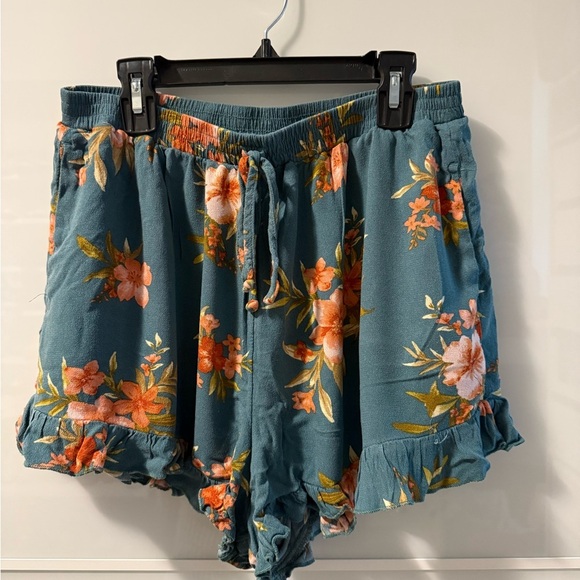 America Eagle 🦅 Floral Teal Women's Shorts - Picture 1 of 3